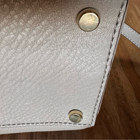 Kate Spade NISHA Atwood Zip purse cityscape pebbled Leather handles & strap gray - Picture 16 of 17